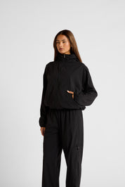 Spray Paneled Windbreaker - Black