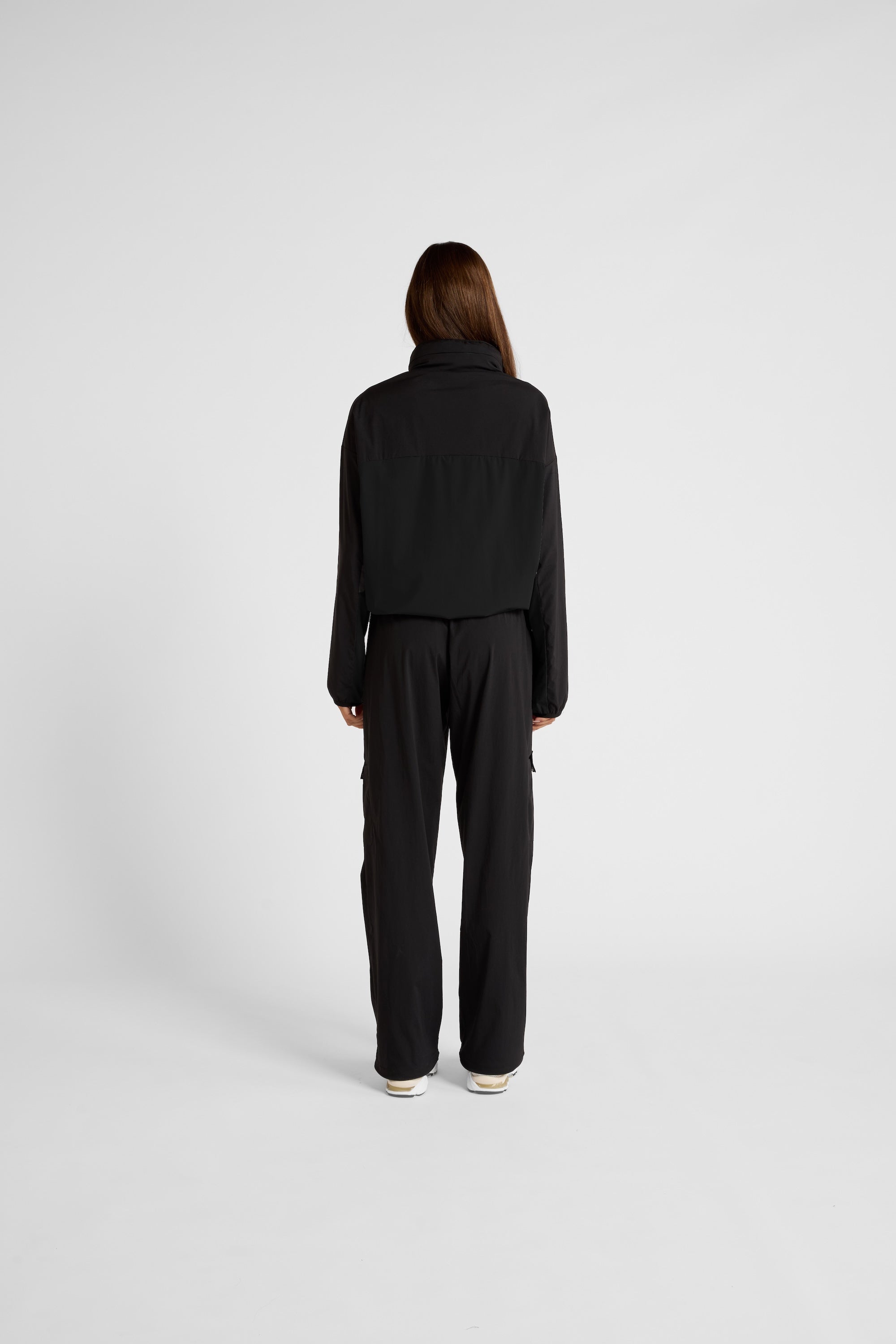 Spray Paneled Windbreaker - Black