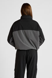 Spray Paneled Windbreaker - Black