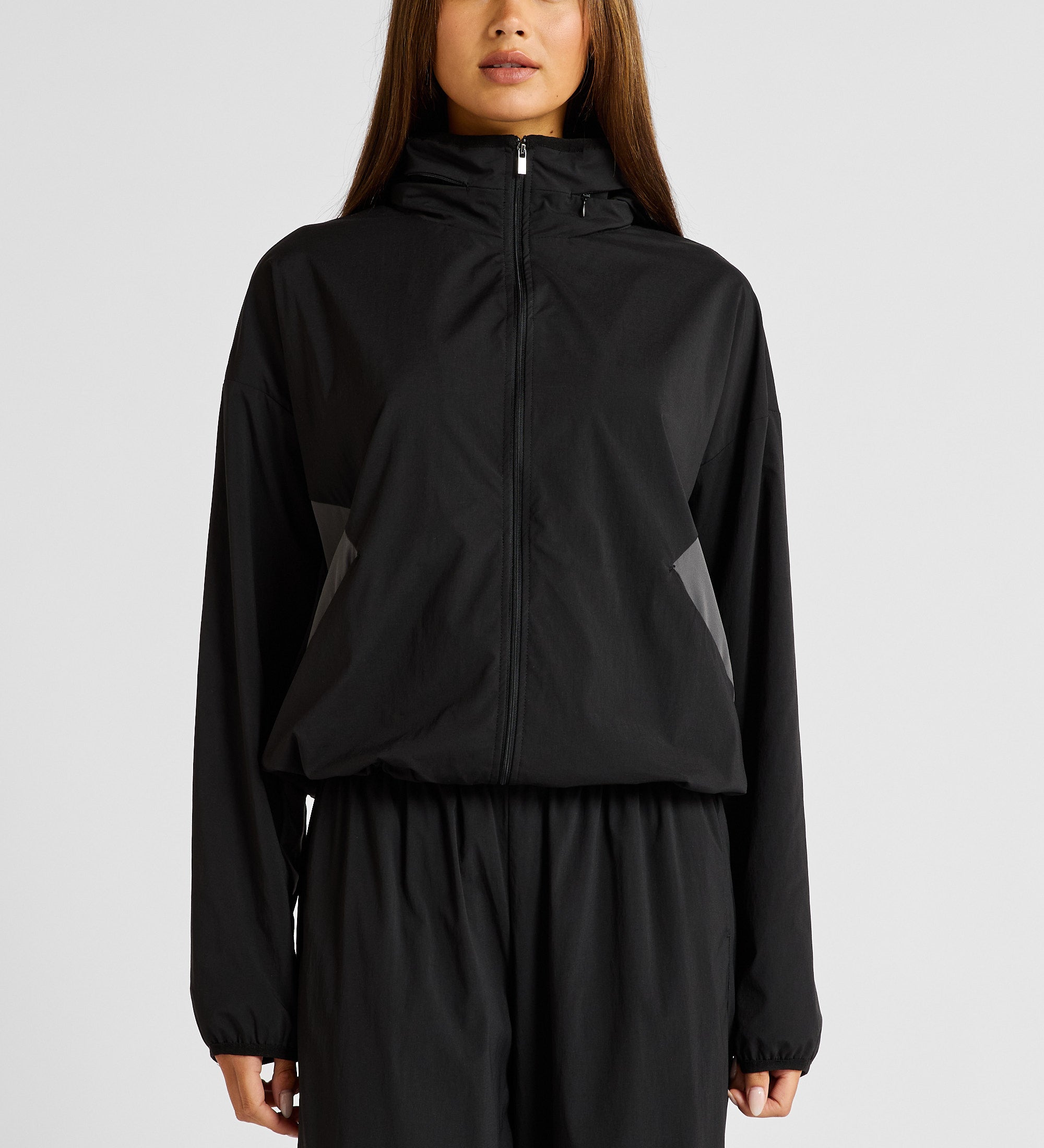 ALLFENIX Spray Paneled Windbreaker - Black