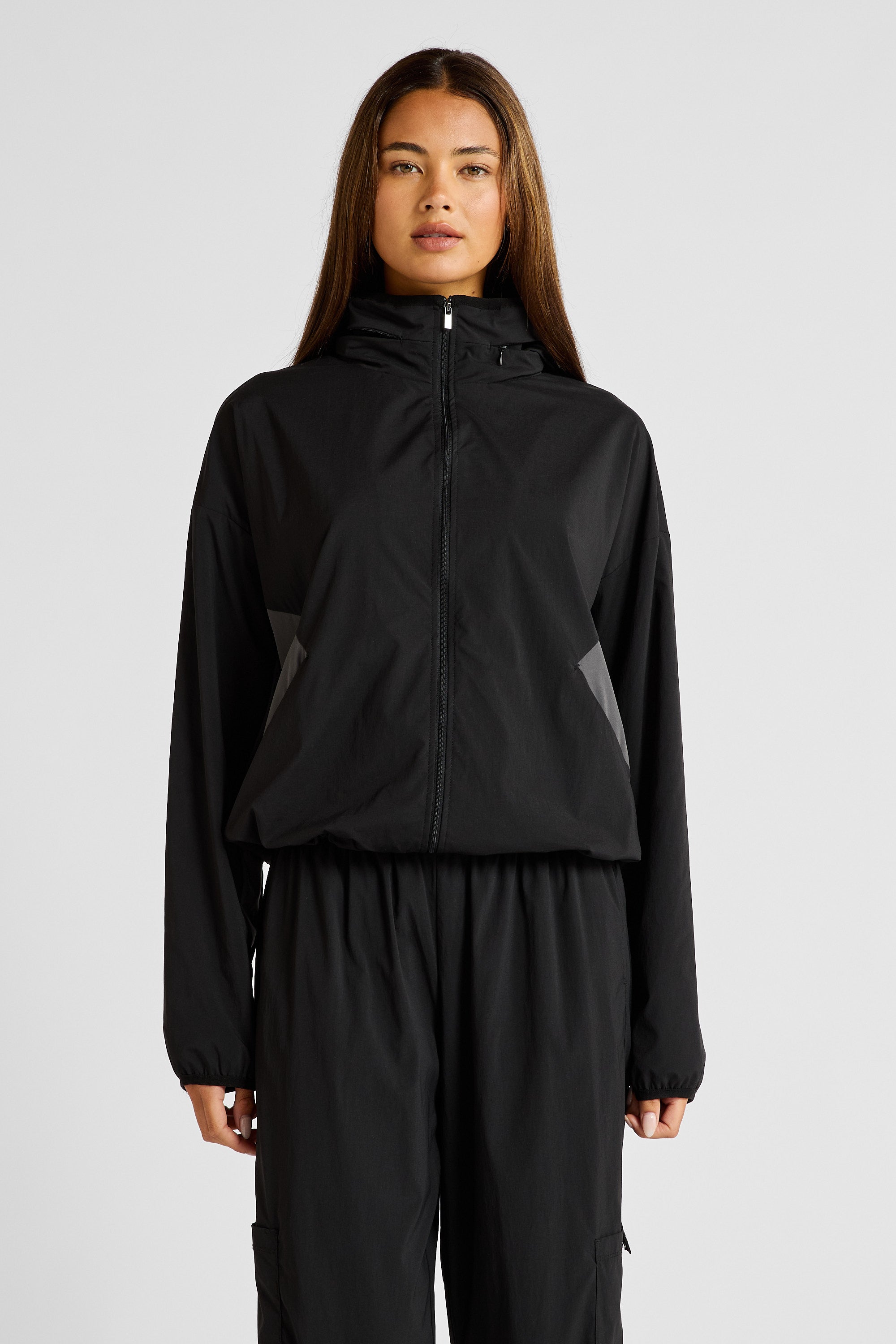 ALLFENIX Spray Paneled Windbreaker - Black