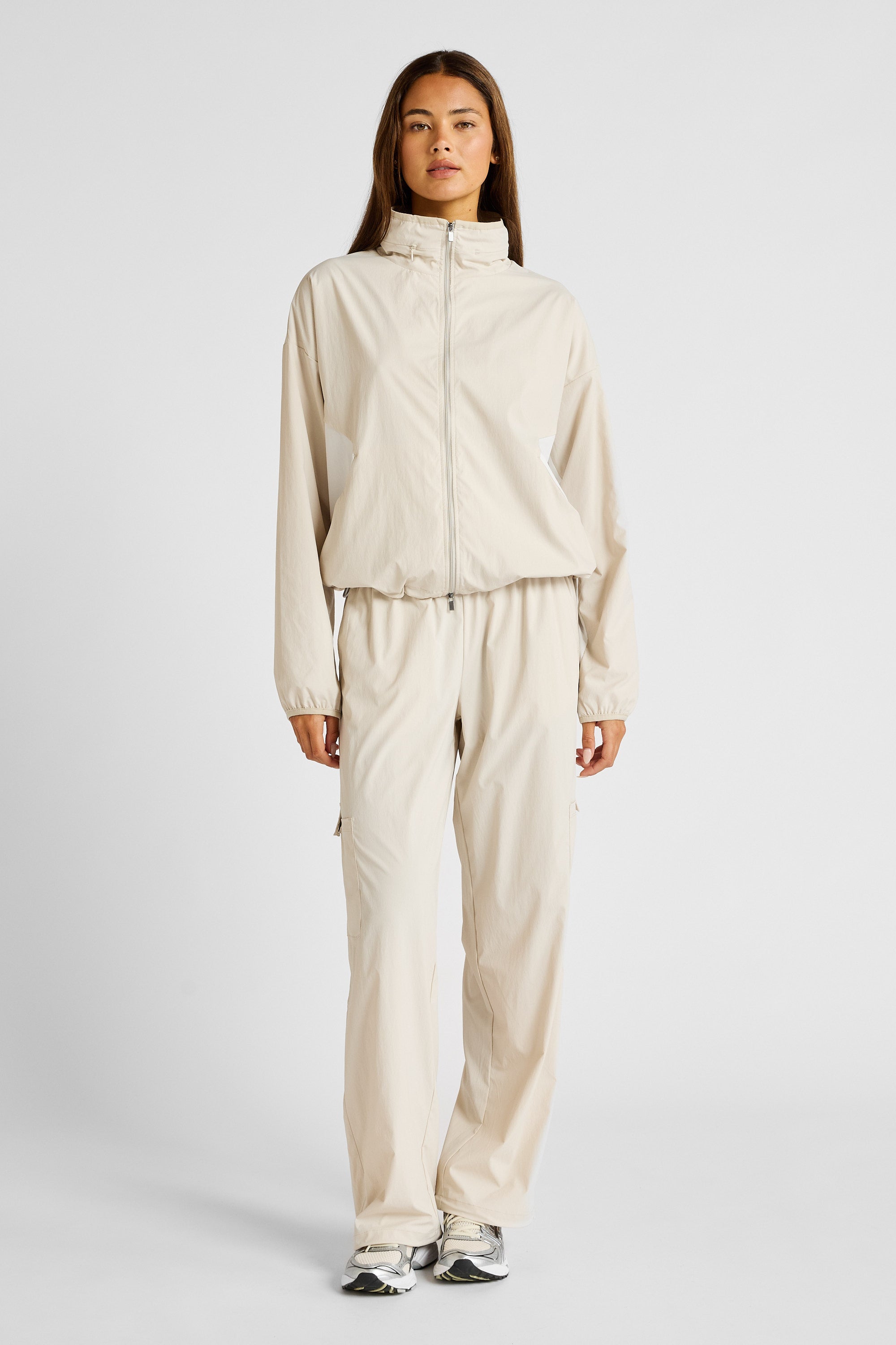 Spray Wide Leg Pocket Pant - Stone