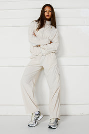 Spray Wide Leg Pocket Pant - Stone