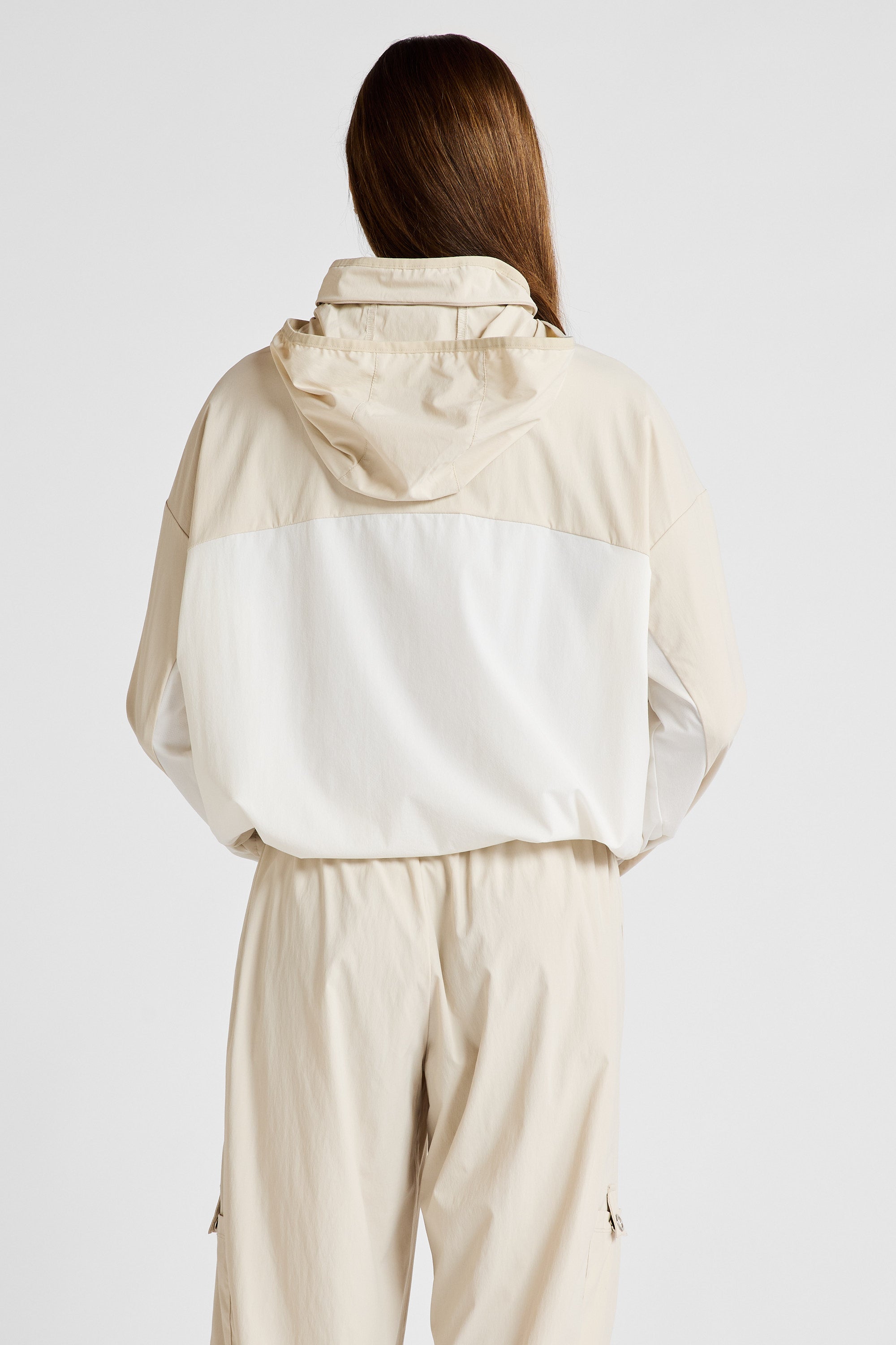 Spray Paneled Windbreaker - Stone