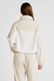 Spray Paneled Windbreaker - Stone