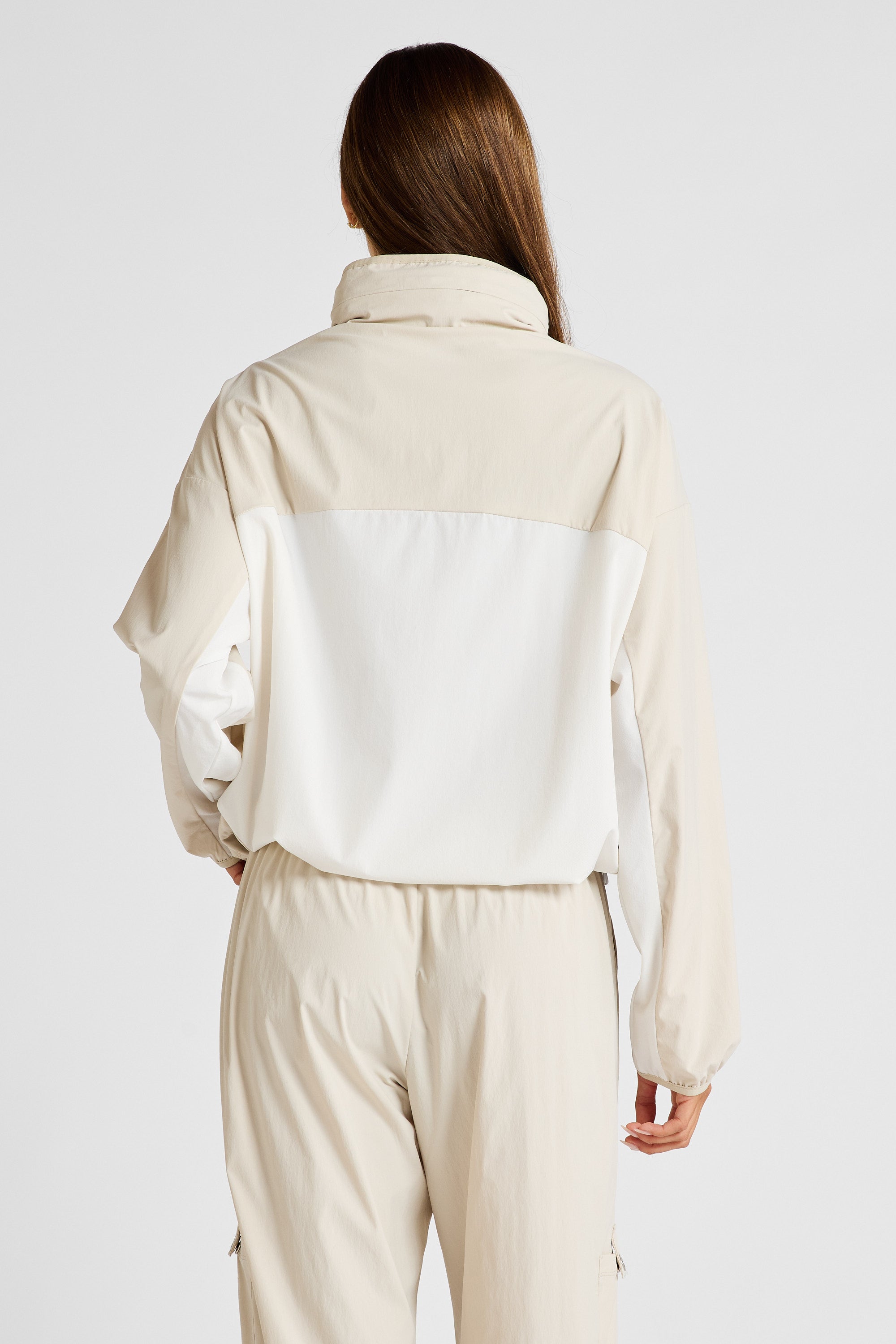 Spray Paneled Windbreaker - Stone