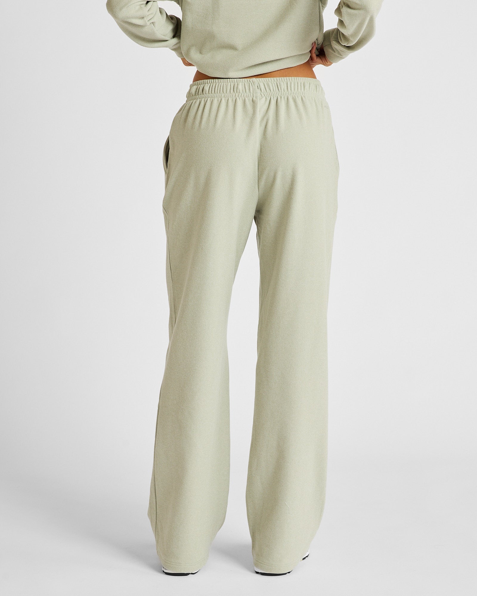 ALLFENIX Micro-Rib Wide Leg Trackpant in Seagrass, view 2