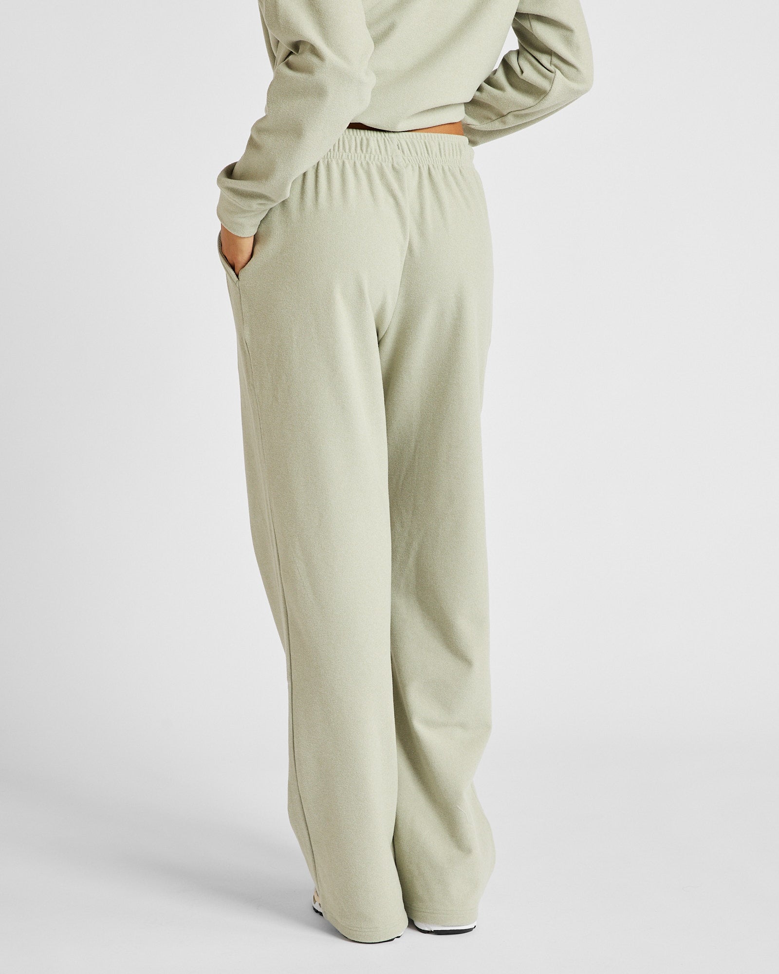 ALLFENIX Micro-Rib Wide Leg Trackpant in Seagrass, view 3
