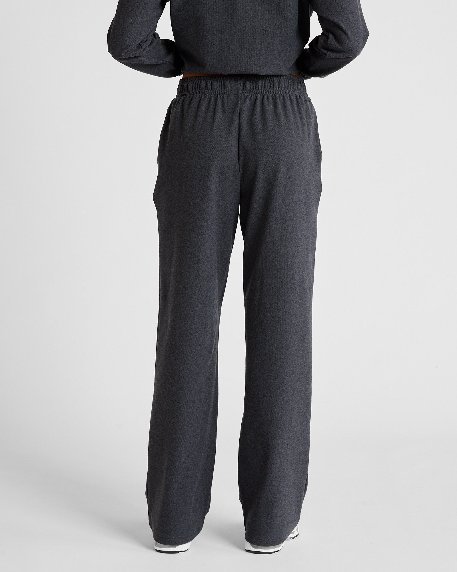 ALLFENIX Micro-Rib Wide Leg Trackpant in Charcoal, view 3