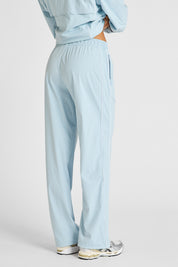 Spray Contrast Piping Wide Leg Pant - Sky Blue and White