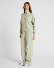 ALLFENIX Micro-Rib 1/2 Zip Cropped Sweater in Seagrass, view 3