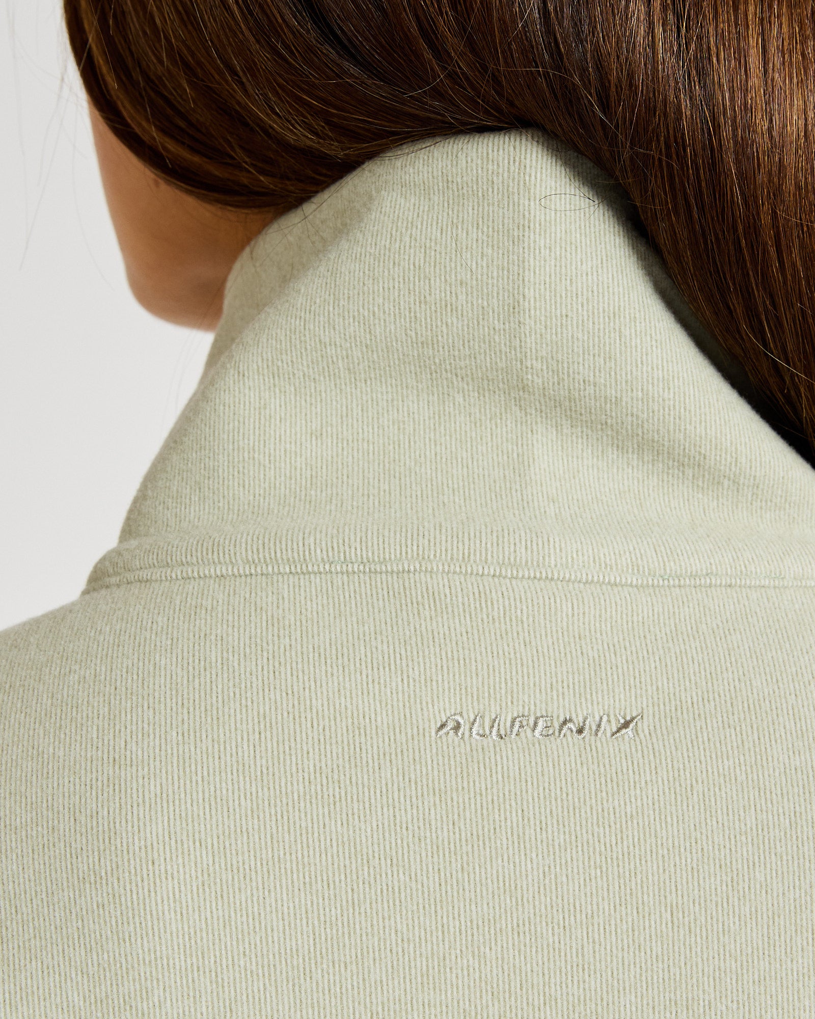 ALLFENIX Micro-Rib 1/2 Zip Cropped Sweater in Seagrass, view 5