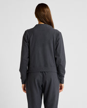 ALLFENIX Micro-Rib V-Neck Cropped Sweater in Charcoal, view 5