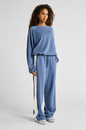 ALLFENIX Soft Essentials Cropped Crew Neck Set in Blue Indigo, view 3