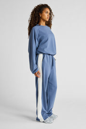 ALLFENIX Soft Essentials Contrast Wide Leg Pant in Blue Indigo and Chalk, view 3