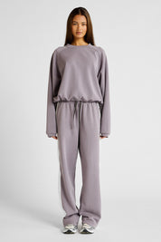 ALLFENIX Soft Essentials Cropped Crew Neck Set in Graphite, view 2