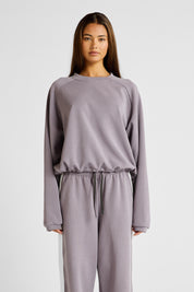 ALLFENIX Soft Essentials Cropped Crew Neck Jumper in Graphite, view 3