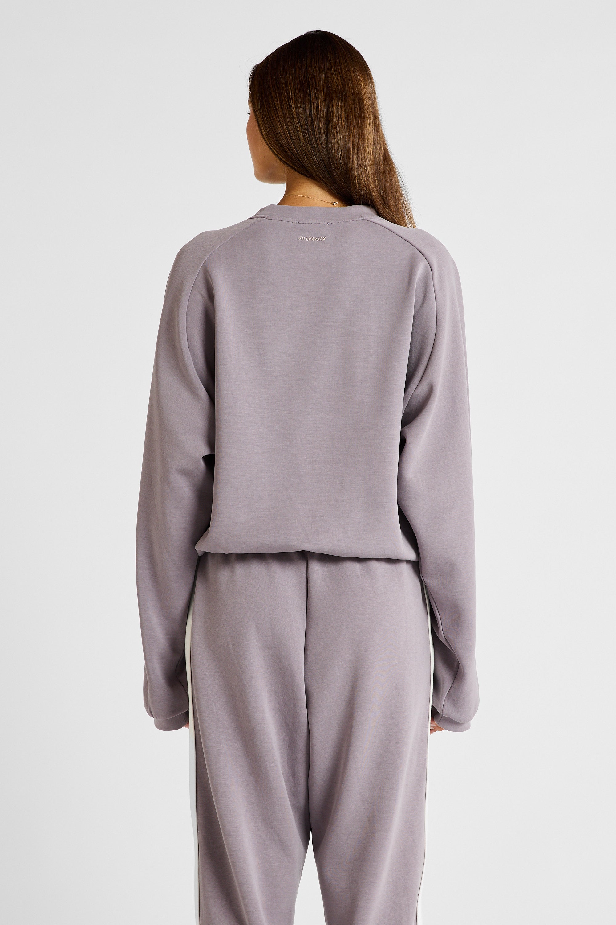 ALLFENIX Soft Essentials Cropped Crew Neck Jumper in Graphite, view 4
