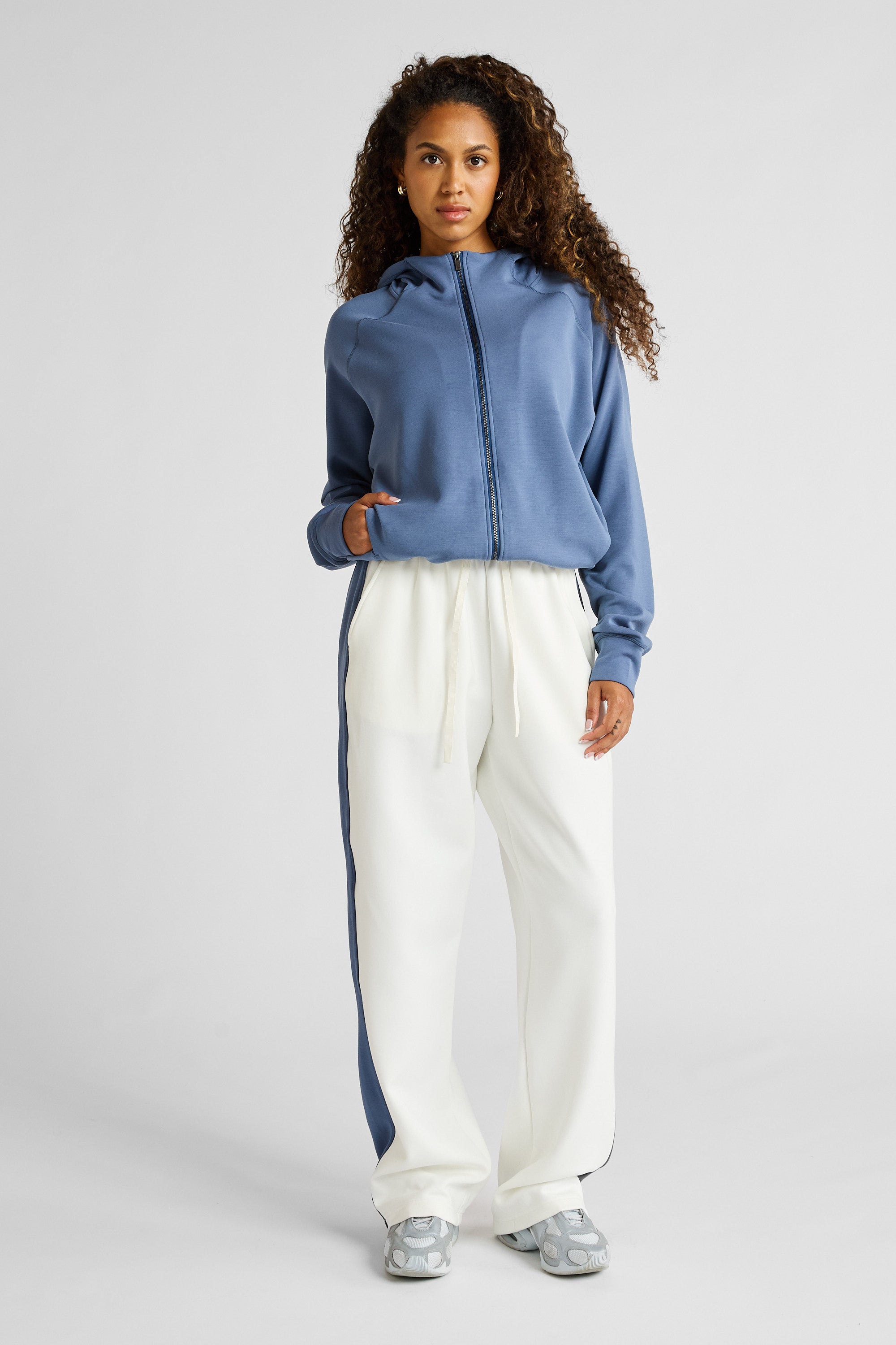 ALLFENIX Soft Essentials Cropped Hoodie in Blue Indigo, view 2