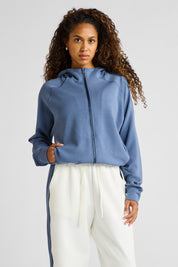 ALLFENIX Soft Essentials Cropped Hoodie in Blue Indigo