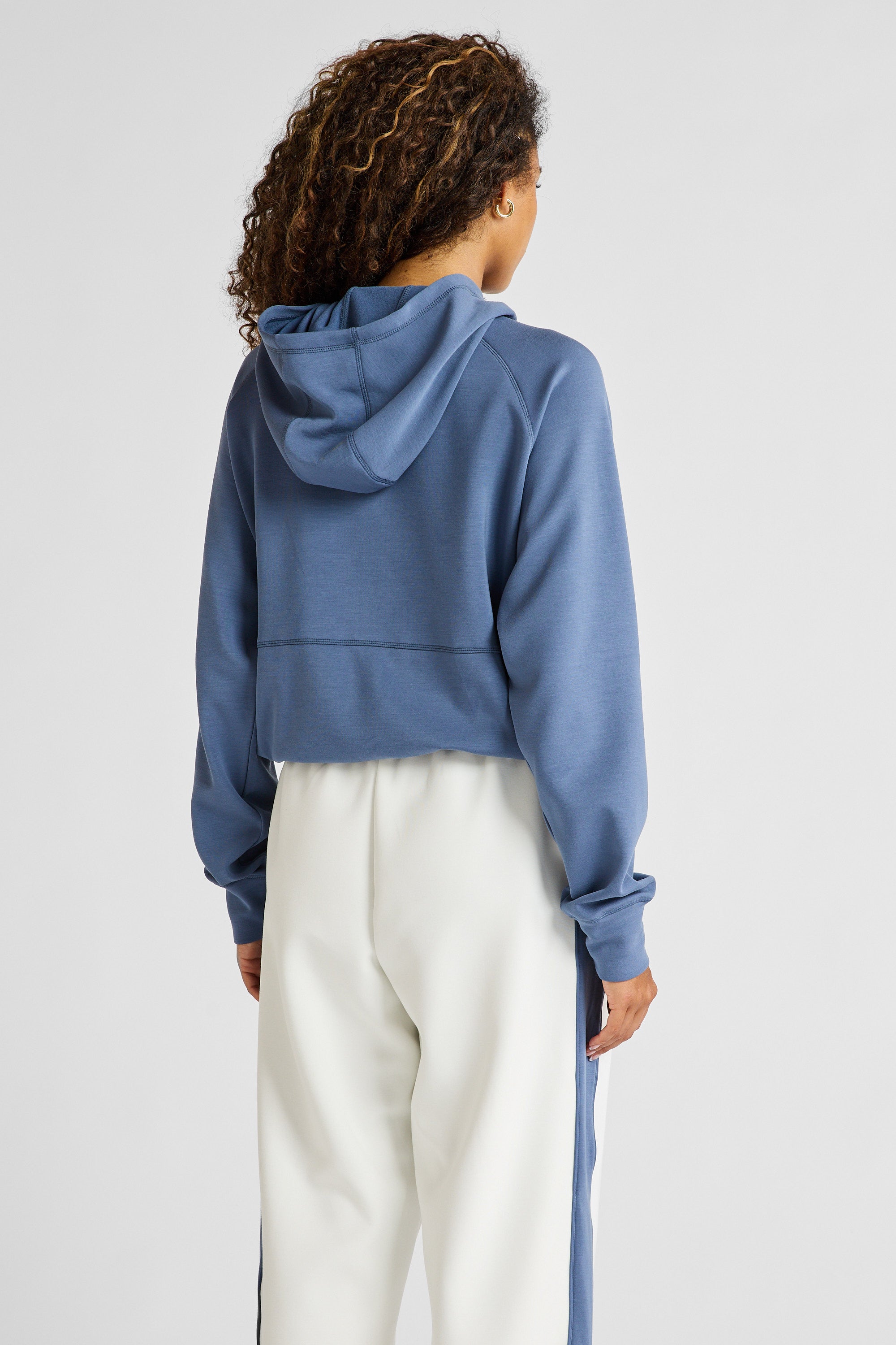 ALLFENIX Soft Essentials Cropped Hoodie in Blue Indigo, view 4