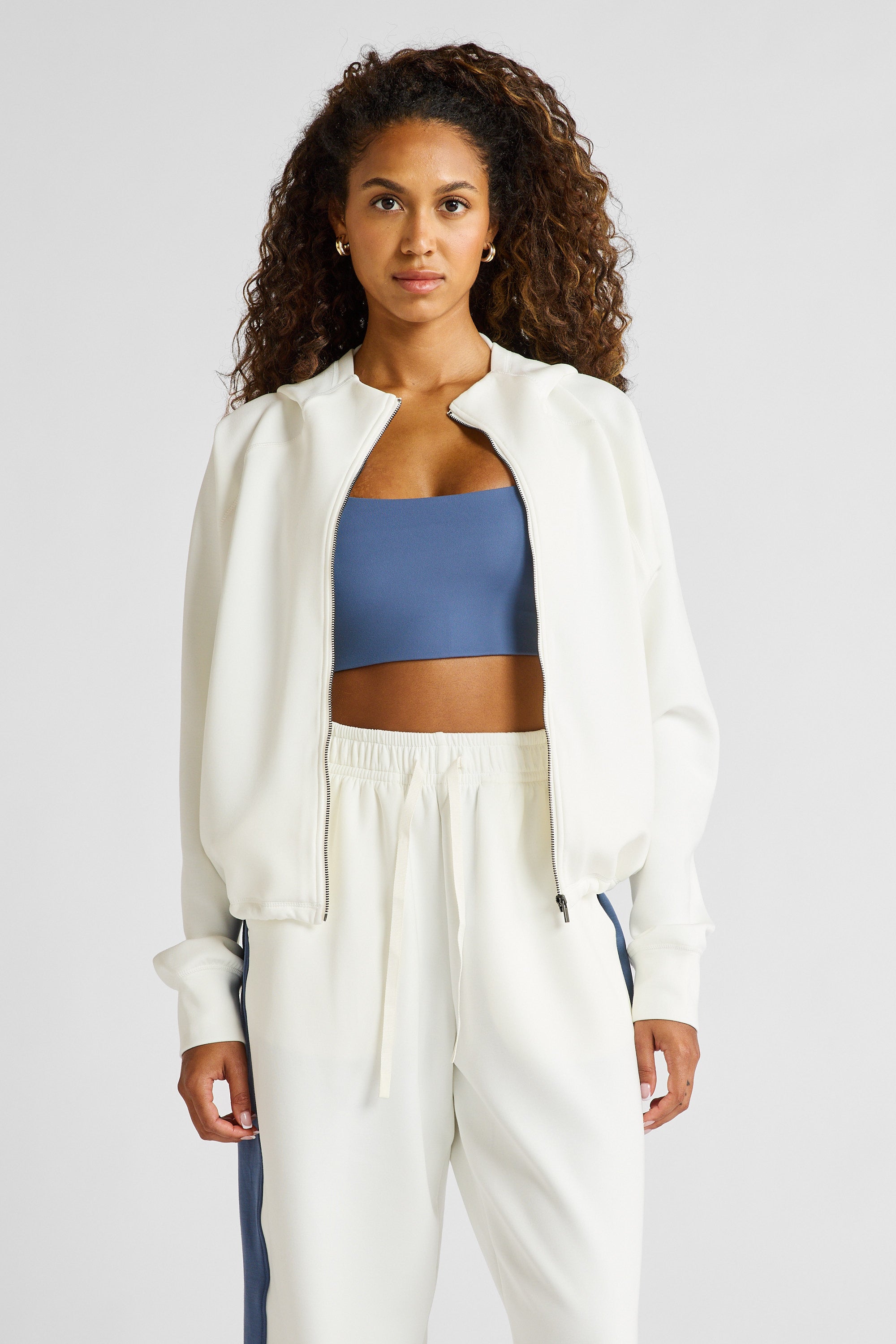 ALLFENIX Soft Essentials Cropped Hoodie in Chalk, view 3