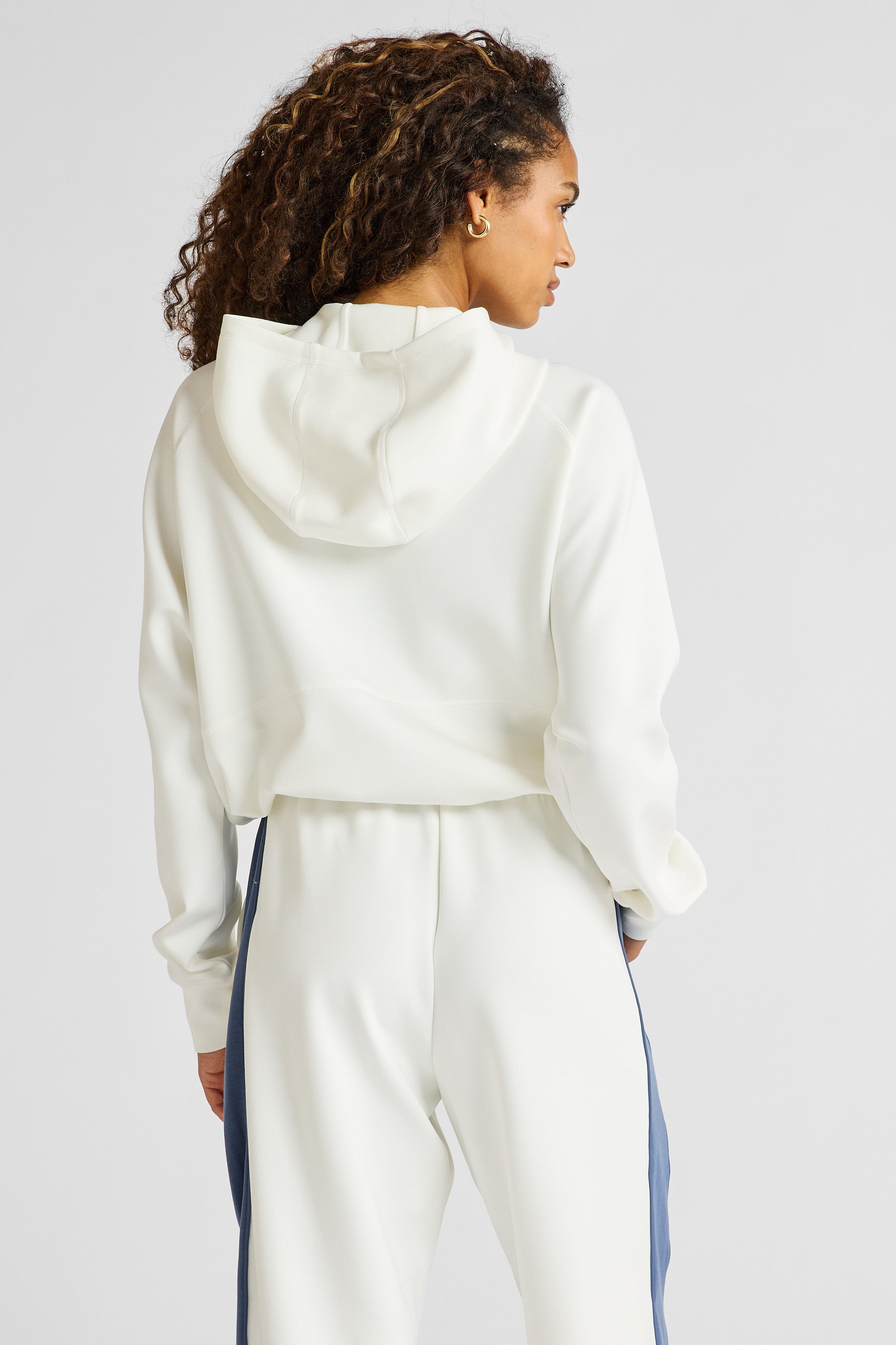 ALLFENIX Soft Essentials Cropped Hoodie in Chalk, view 4