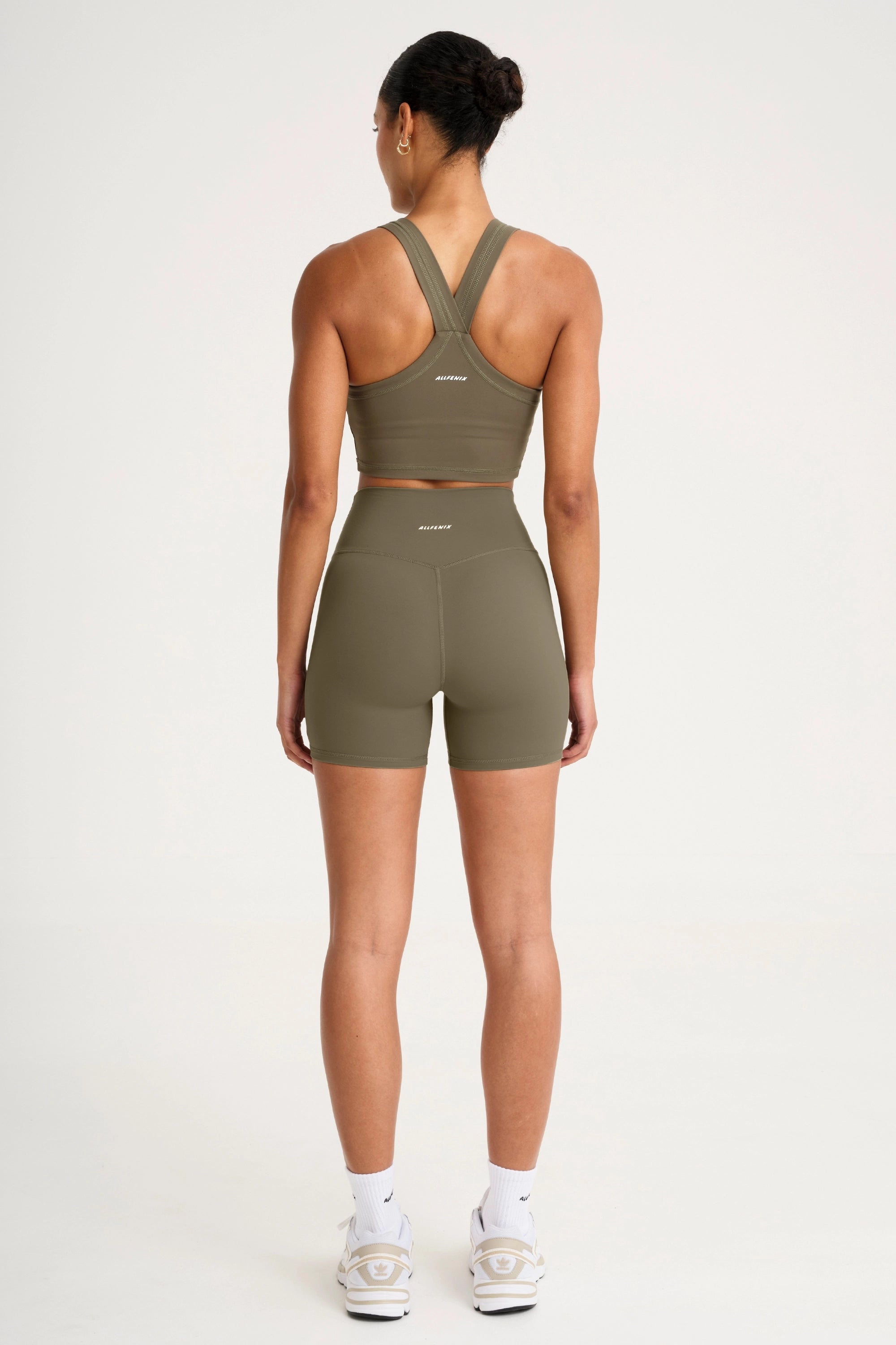 ALLFENIX CloudCore™ High Neck Longline Sports Bra - Olive