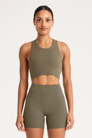 ALLFENIX CloudCore™ High Neck Longline Sports Bra - Olive