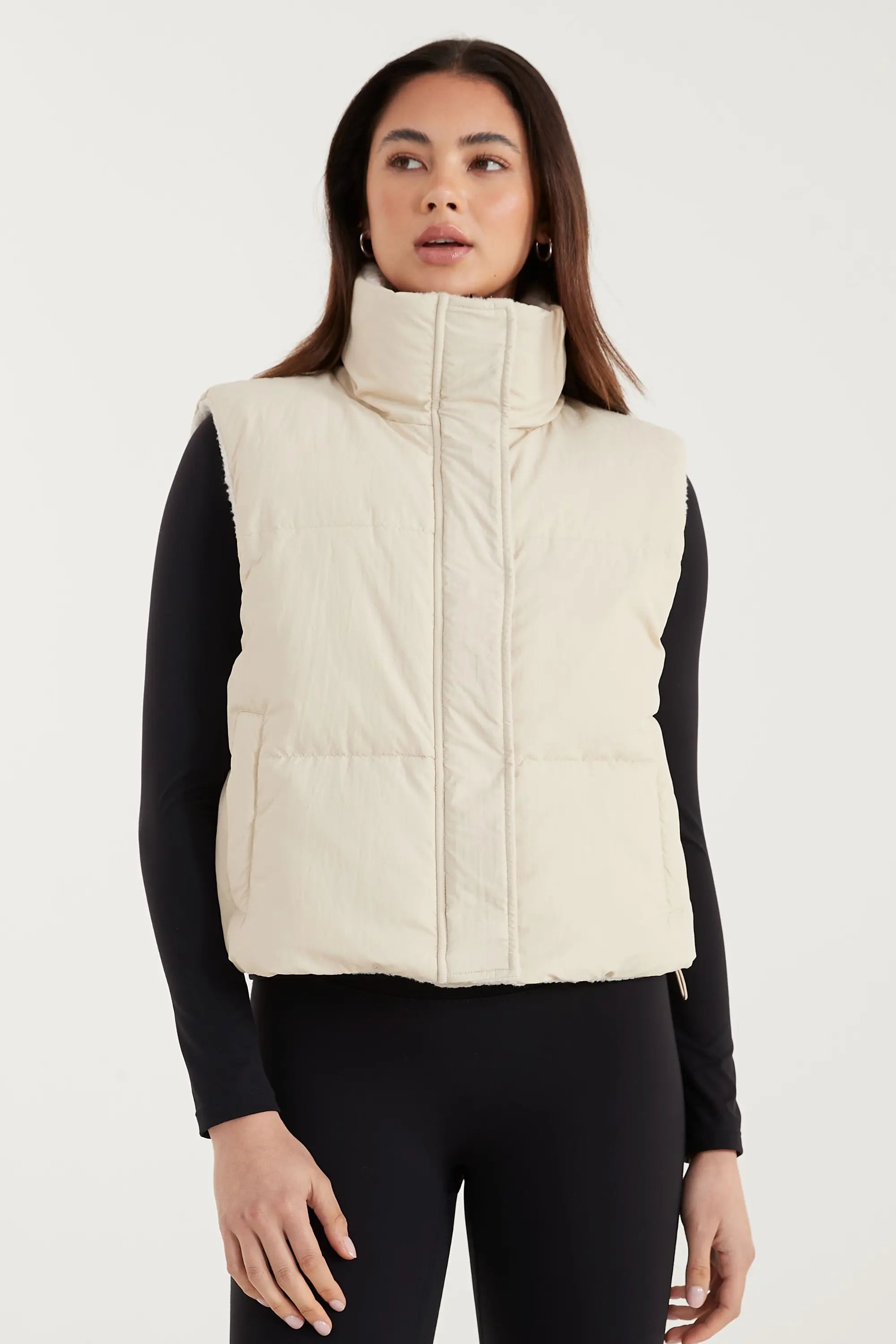 ALLFENIX Shearling Reversible Puffer Vest