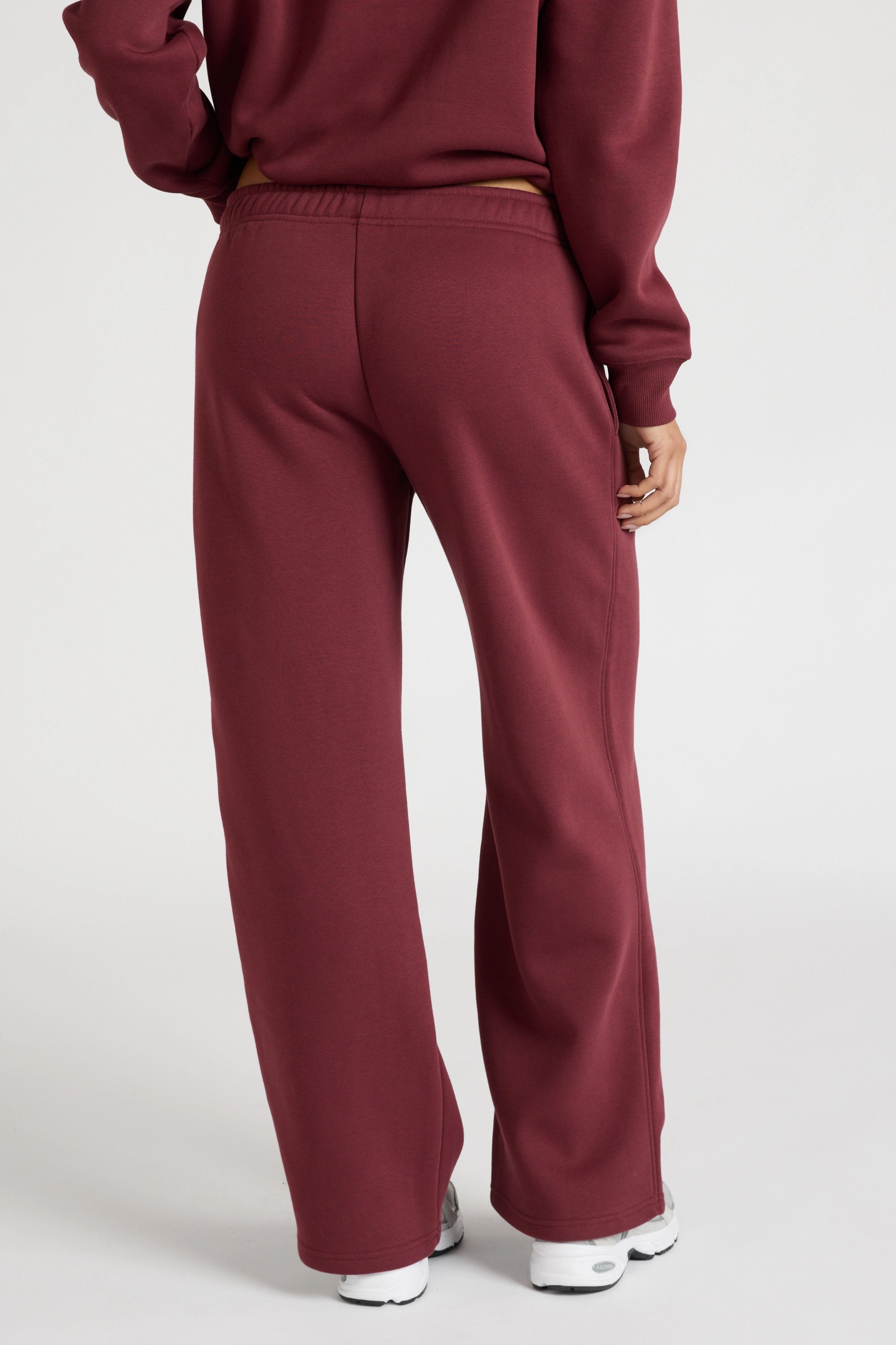 Wide Leg Track Pant - Burgundy