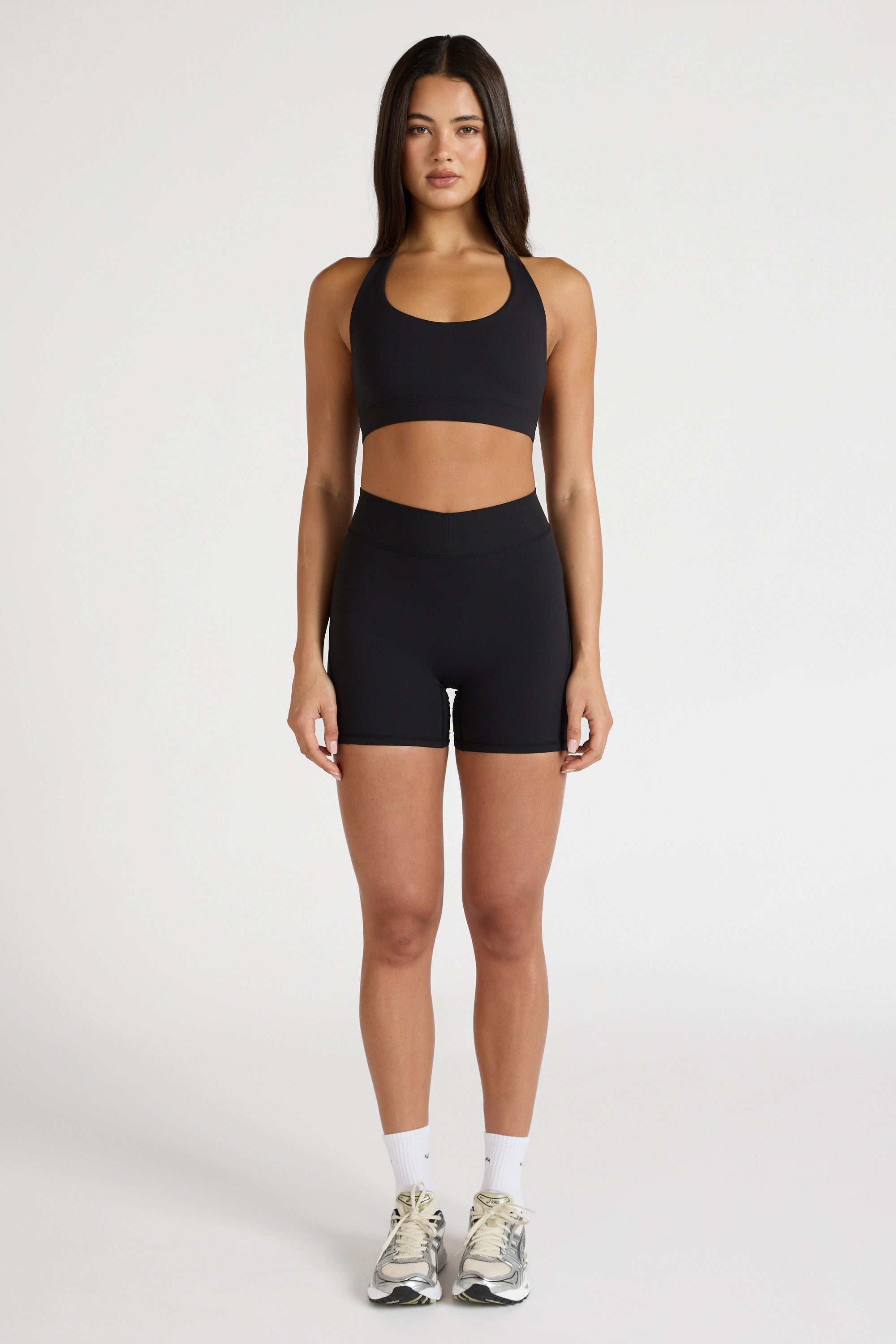 EcoSculpt Halter Sports Bra - Black