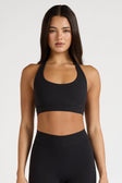 EcoSculpt Halter Sports Bra - Black