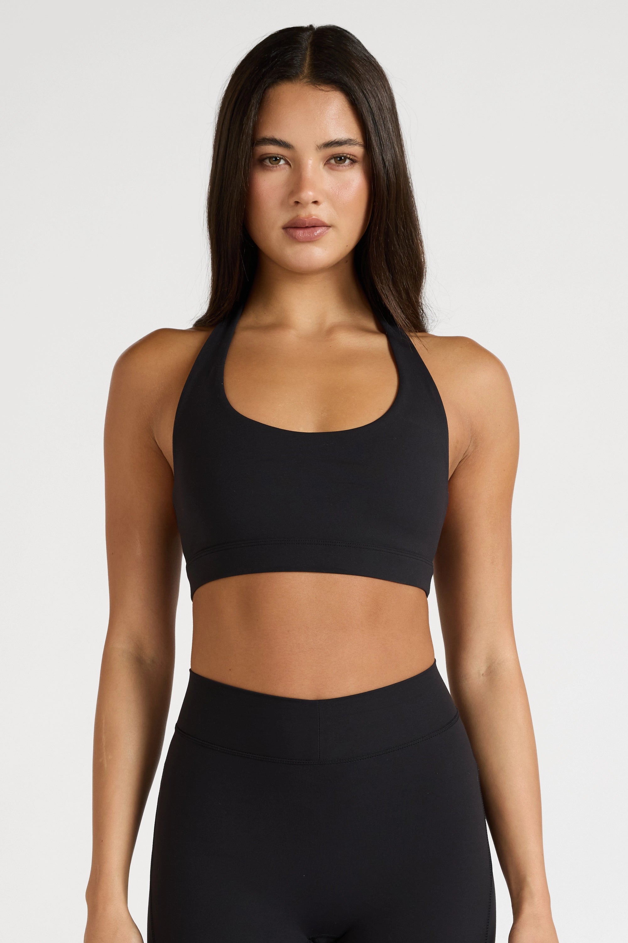 ALLFENIX EcoSculpt Halter Sports Bra - Black