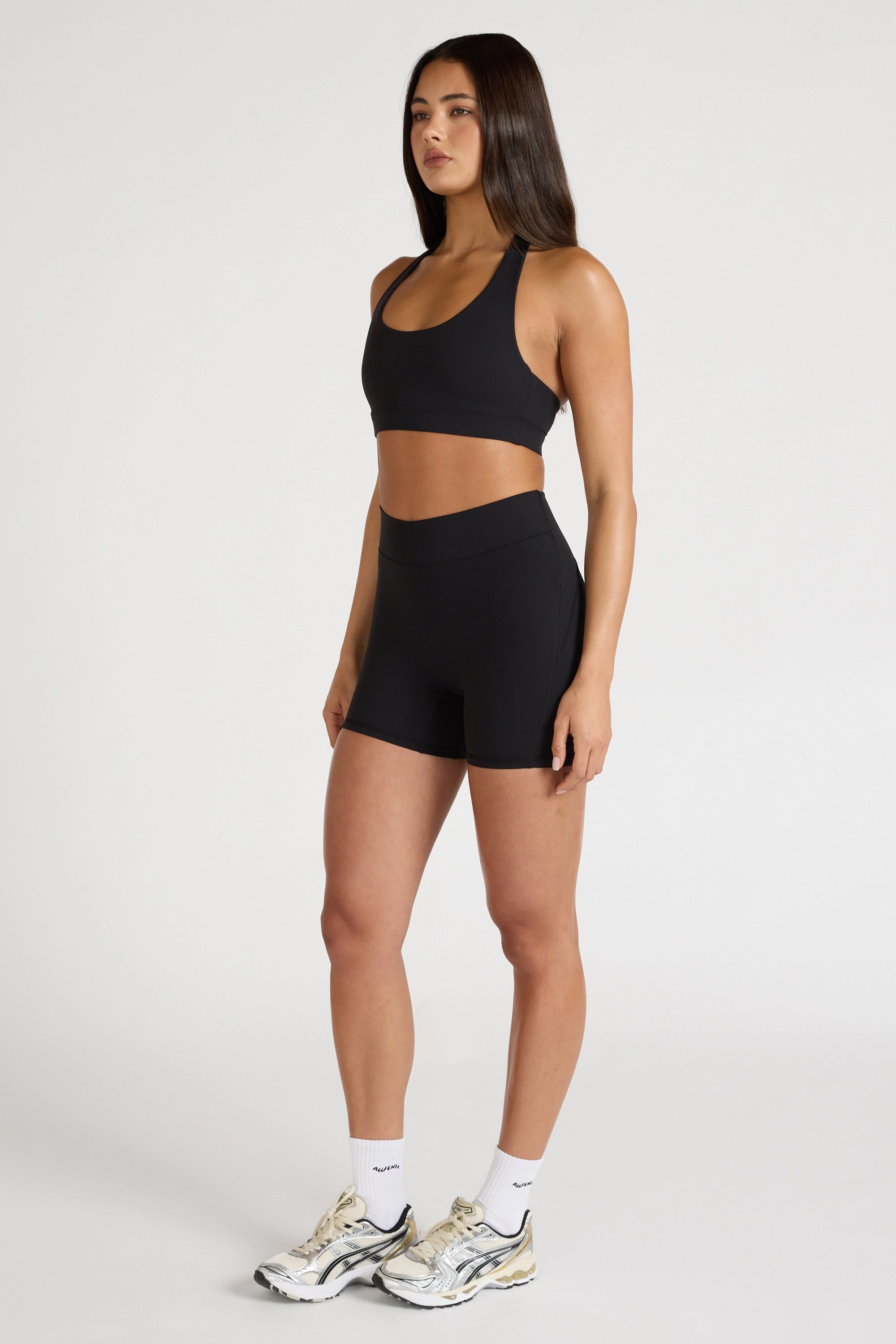 EcoSculpt Halter Sports Bra - Black