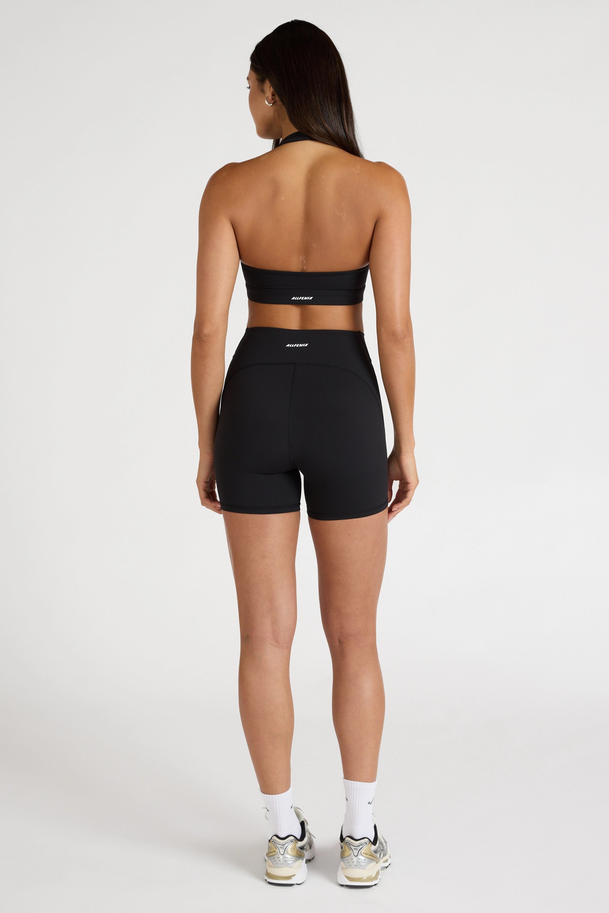 EcoSculpt Halter Sports Bra - Black