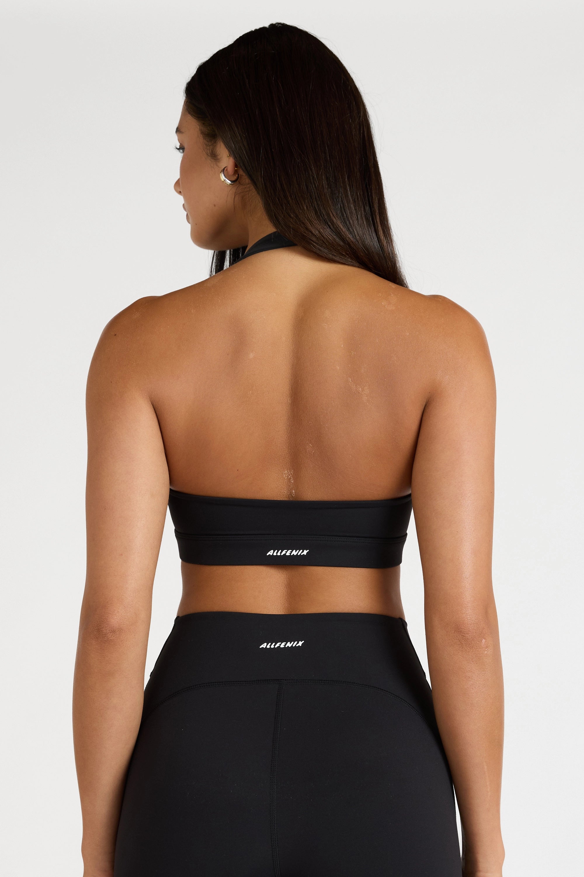 EcoSculpt Halter Sports Bra - Black