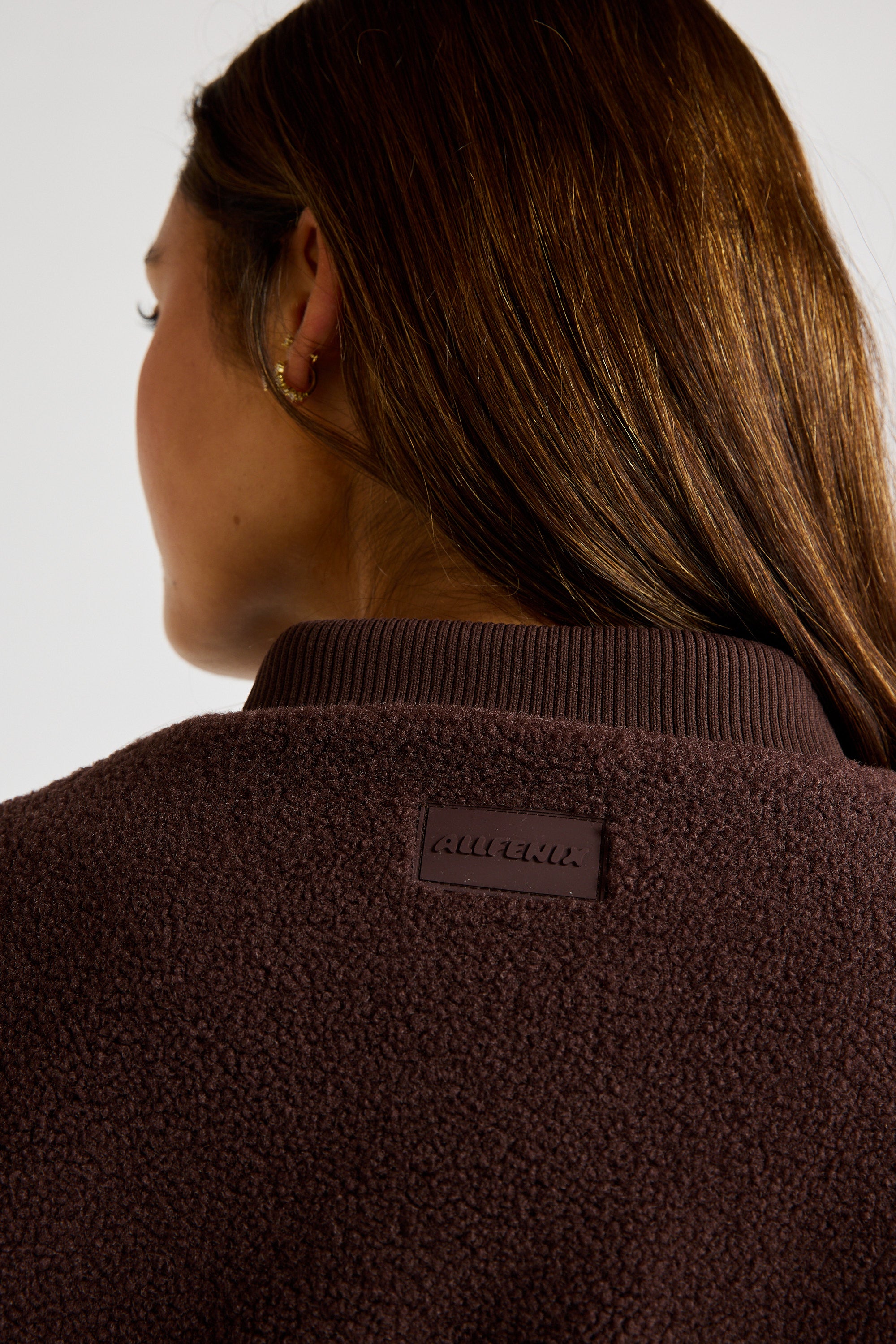 Sherpa Fleece Cropped Jacket - Espresso