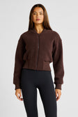 Sherpa Fleece Cropped Jacket - Espresso