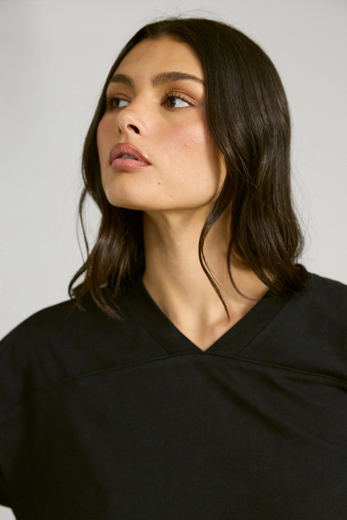 Oversized V-Neck Long Sleeve - Black