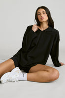 Oversized V-Neck Long Sleeve - Black