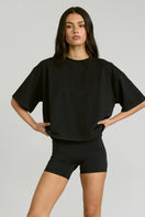 Oversized Cropped Tee - Black
