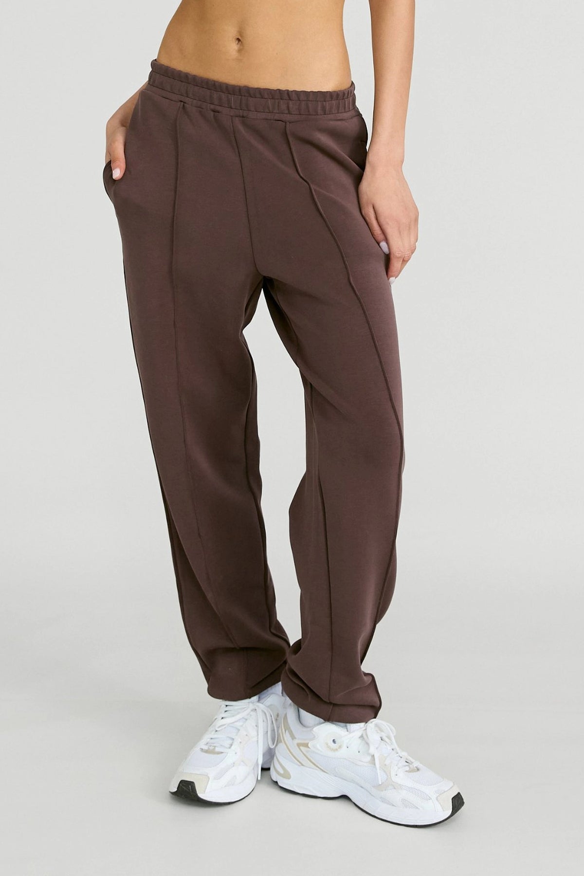 Soft Luxury Cuffed Track Pant - Espresso