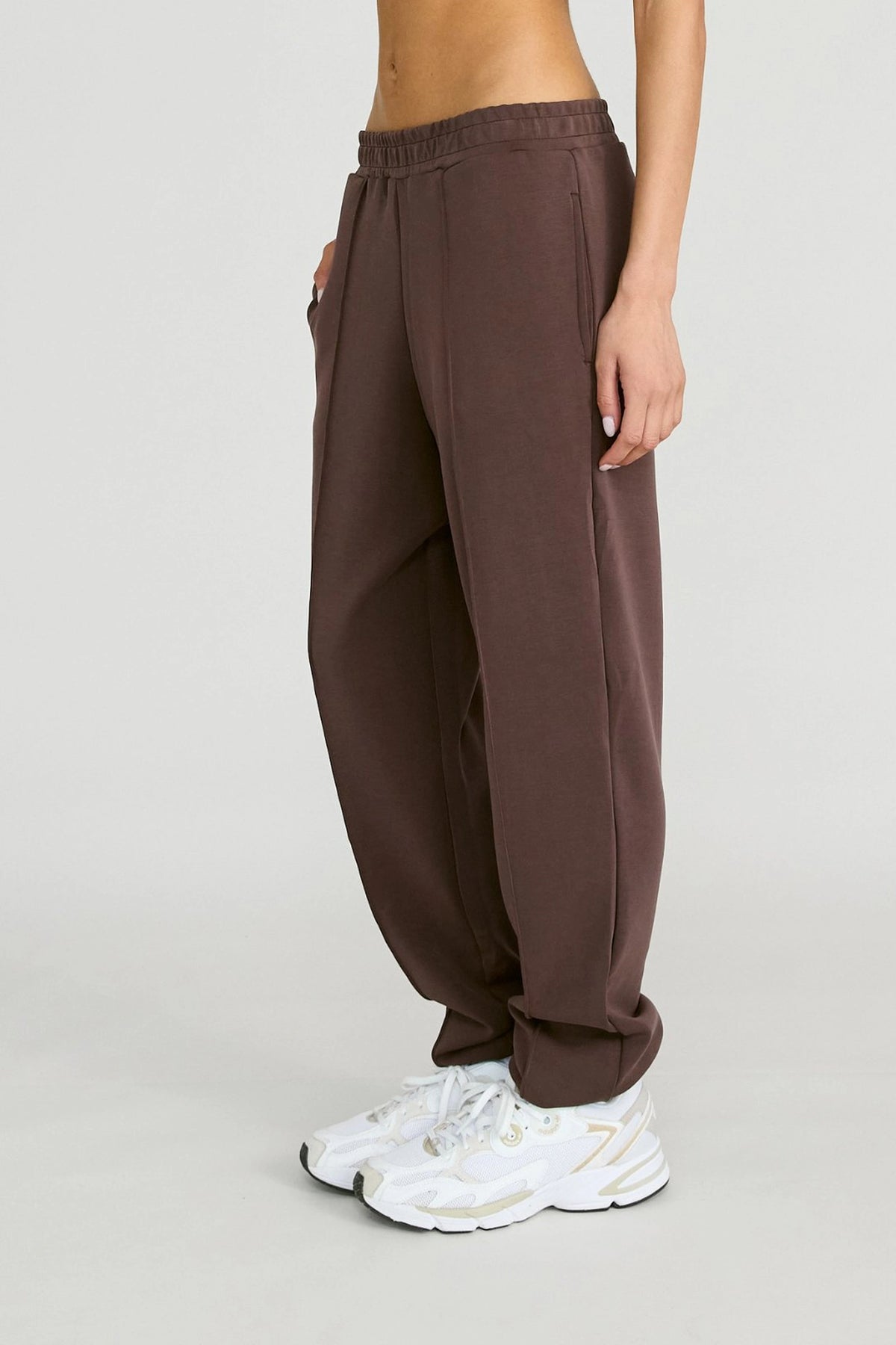 Soft Luxury Cuffed Track Pant - Espresso