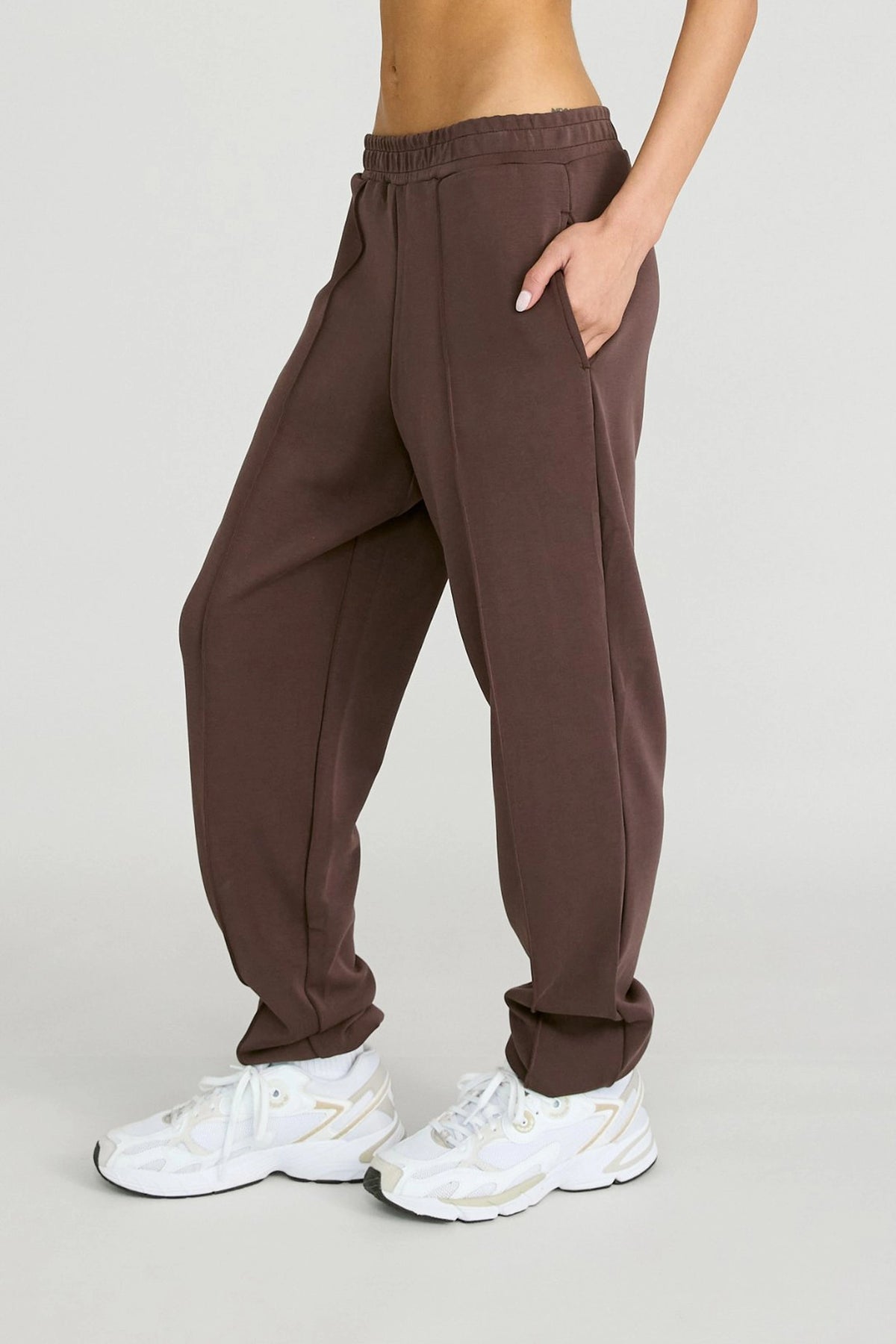 Soft Luxury Cuffed Track Pant - Espresso