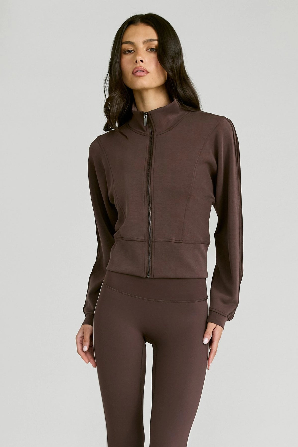 Soft Luxury Panel Full Zip Jacket - Espresso