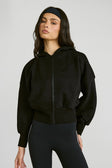 Cropped Zip Hoodie - Black