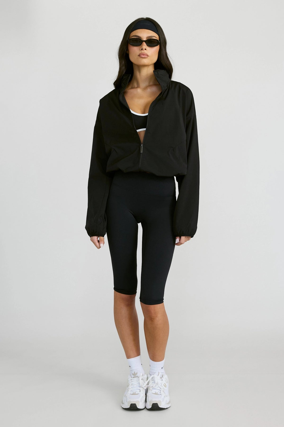 Spray Paneled Windbreaker - Black