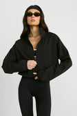 Spray Paneled Windbreaker - Black