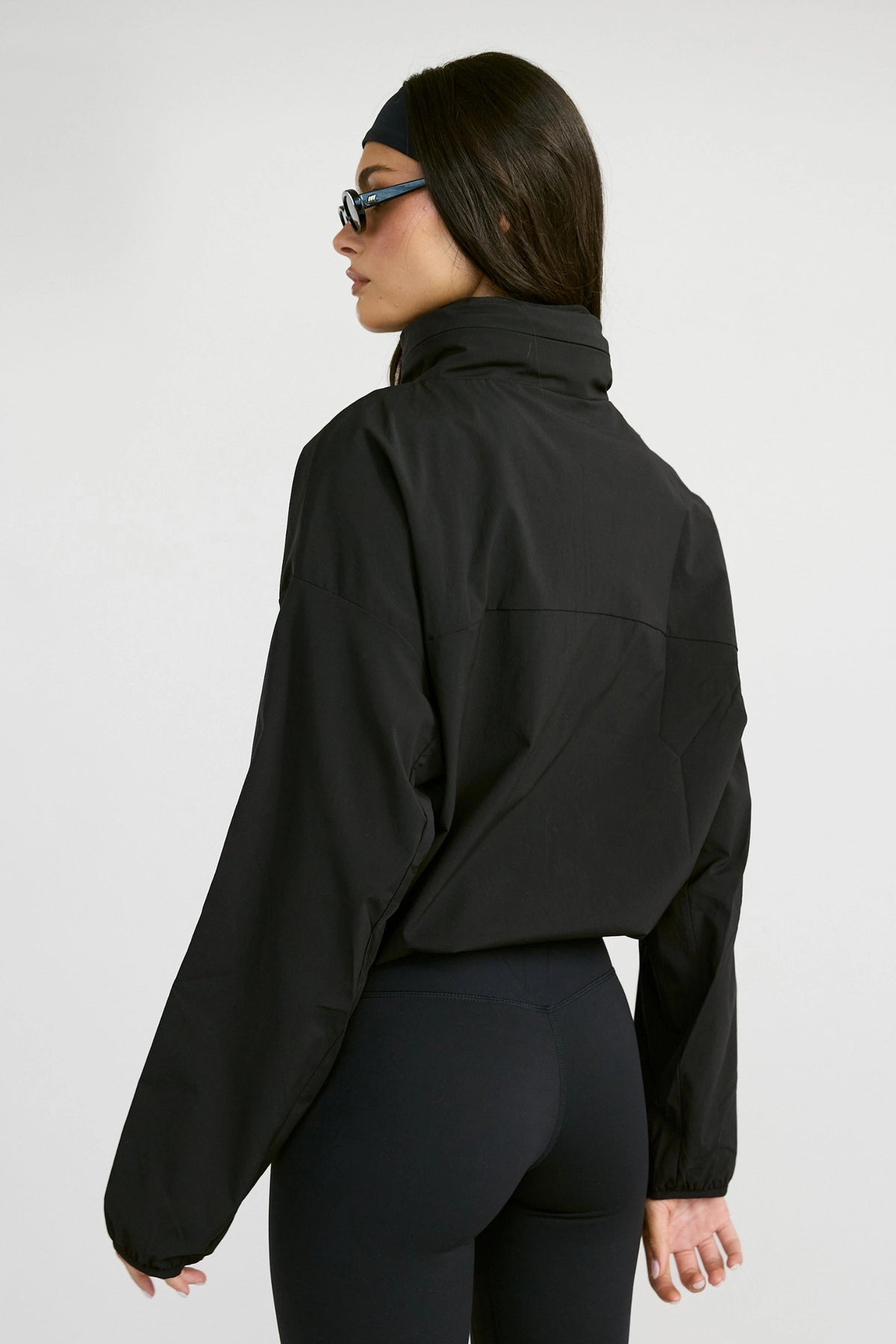 Spray Paneled Windbreaker - Black